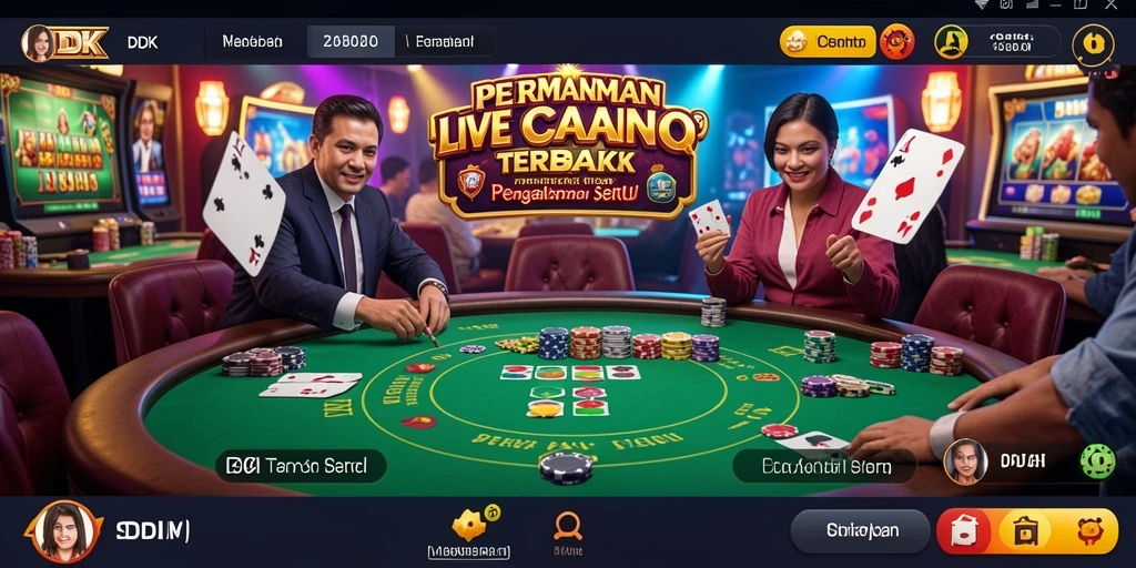 Tampilan permainan Live Casino DKK yang memukau dan interaktif.