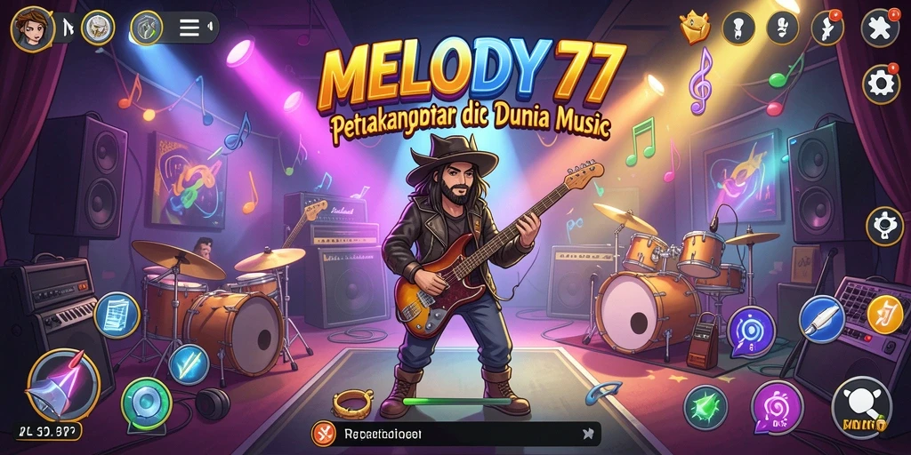 Gameplay MELODY77 yang penuh warna dan menantang.
